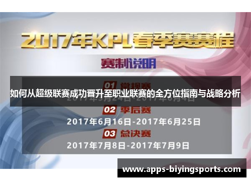 如何从超级联赛成功晋升至职业联赛的全方位指南与战略分析