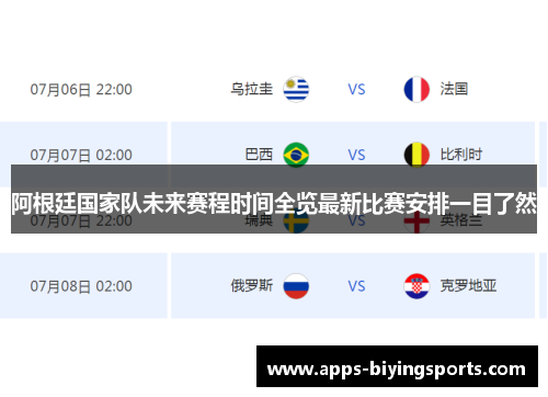 阿根廷国家队未来赛程时间全览最新比赛安排一目了然